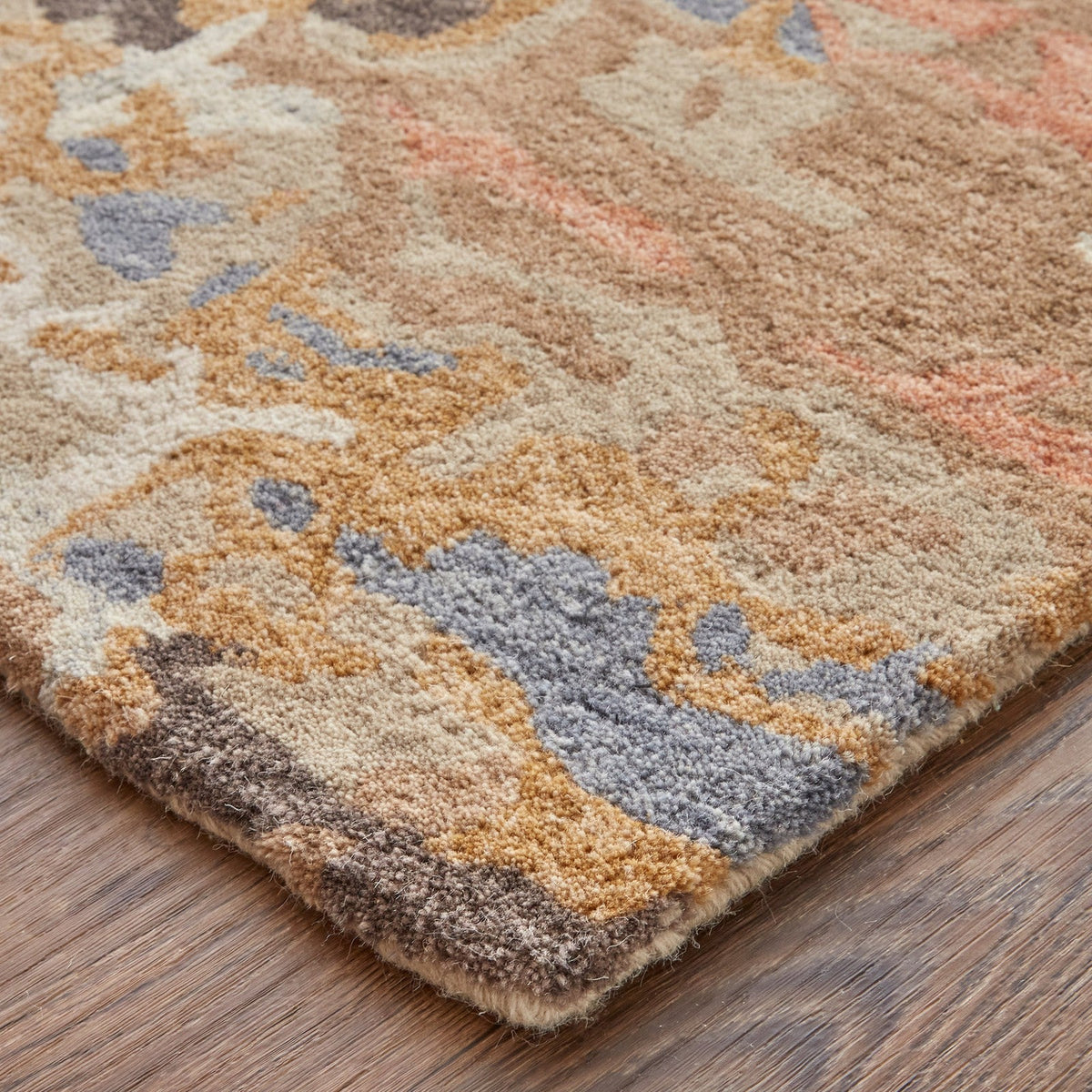 Feizy Everley 8644F Modern Abstract in Tan/Blue