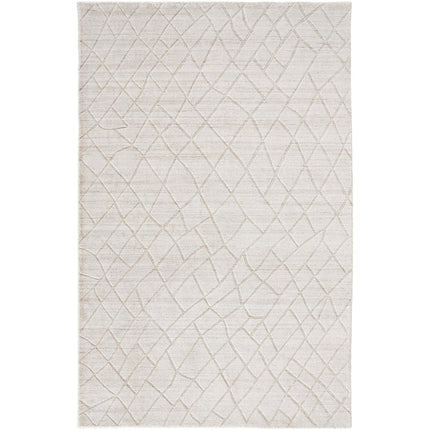 Feizy Redford 8846F Transitional Solid in Ivory/Gray