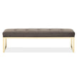 Michael Amini Dahlia Velvet Accent Bench - Chocolate/Gold