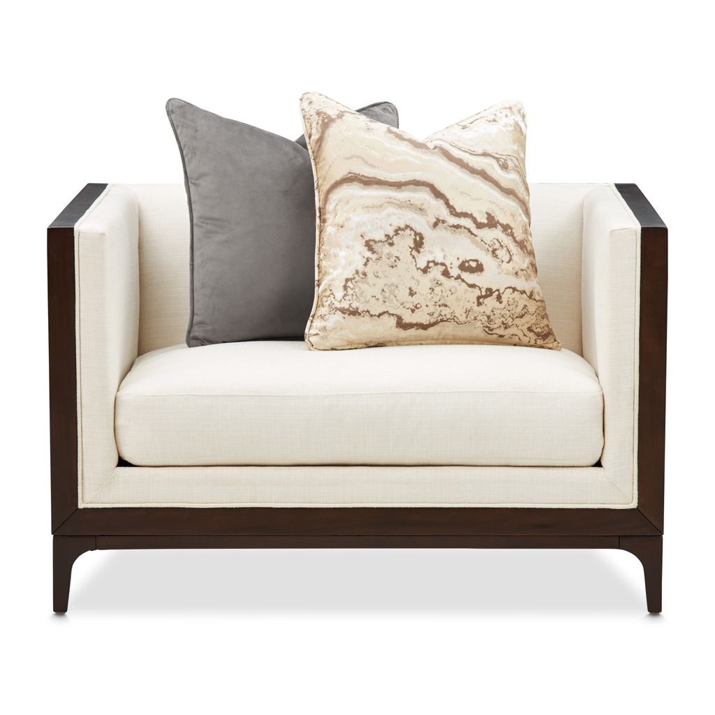 Michael Amini Belmont Place Matching Chair - Cream/Espresso