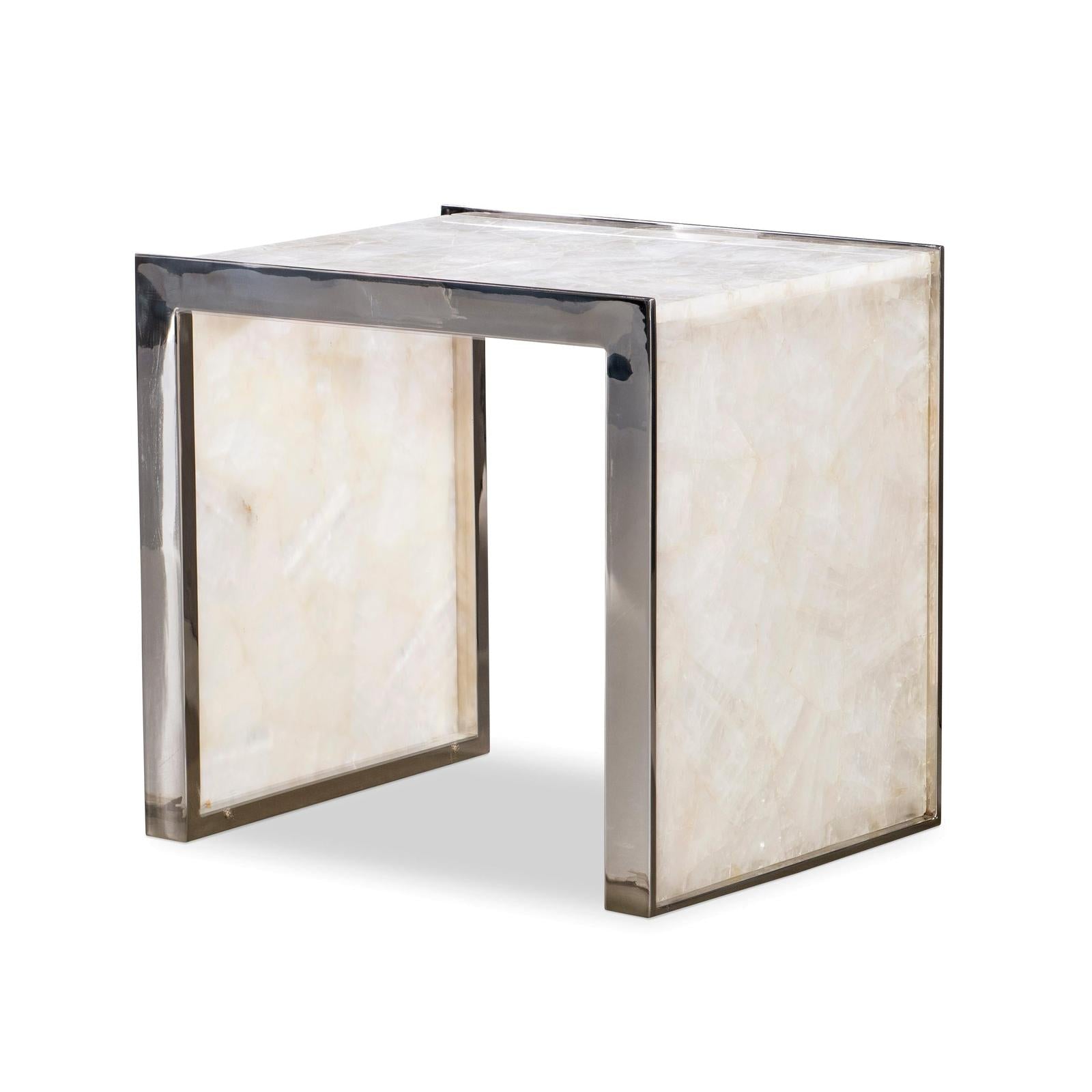Century Furniture Grand Tour Samantha Glassy Quartz Lamp Table