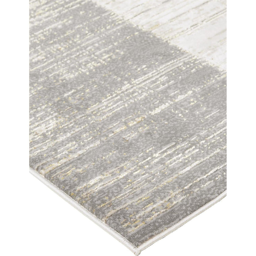 Feizy Aura 3736F Modern Abstract Rug in Gray/Ivory