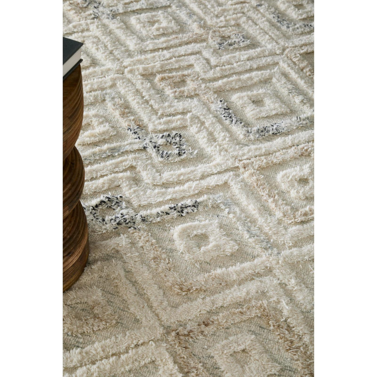 Feizy Anica 8004F Transitional Moroccan Rug in Ivory/Gray/Black