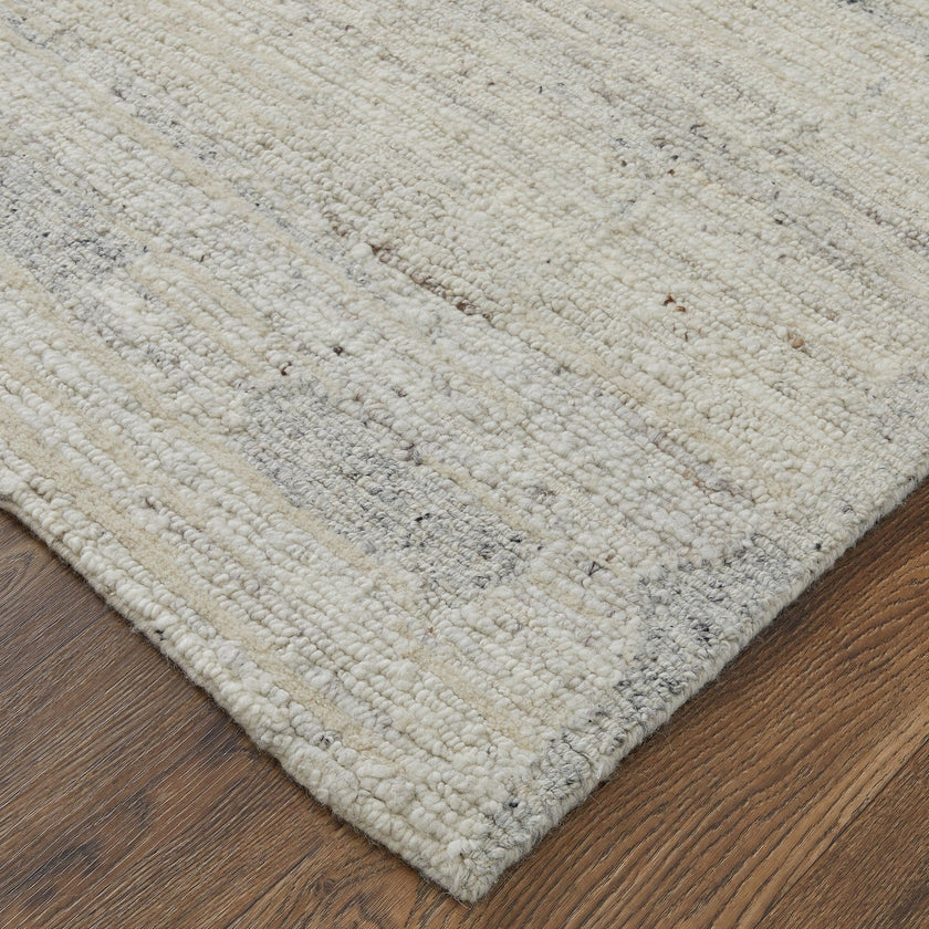 Feizy Navaro 8913F Modern Distressed Rug in Ivory/Gray/Blue