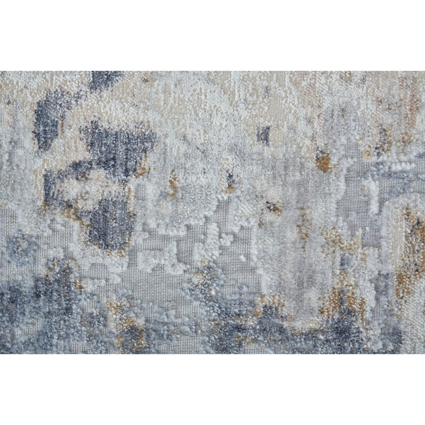 Feizy Laina 39GHF Transitional Abstract in Ivory/Gray/Blue