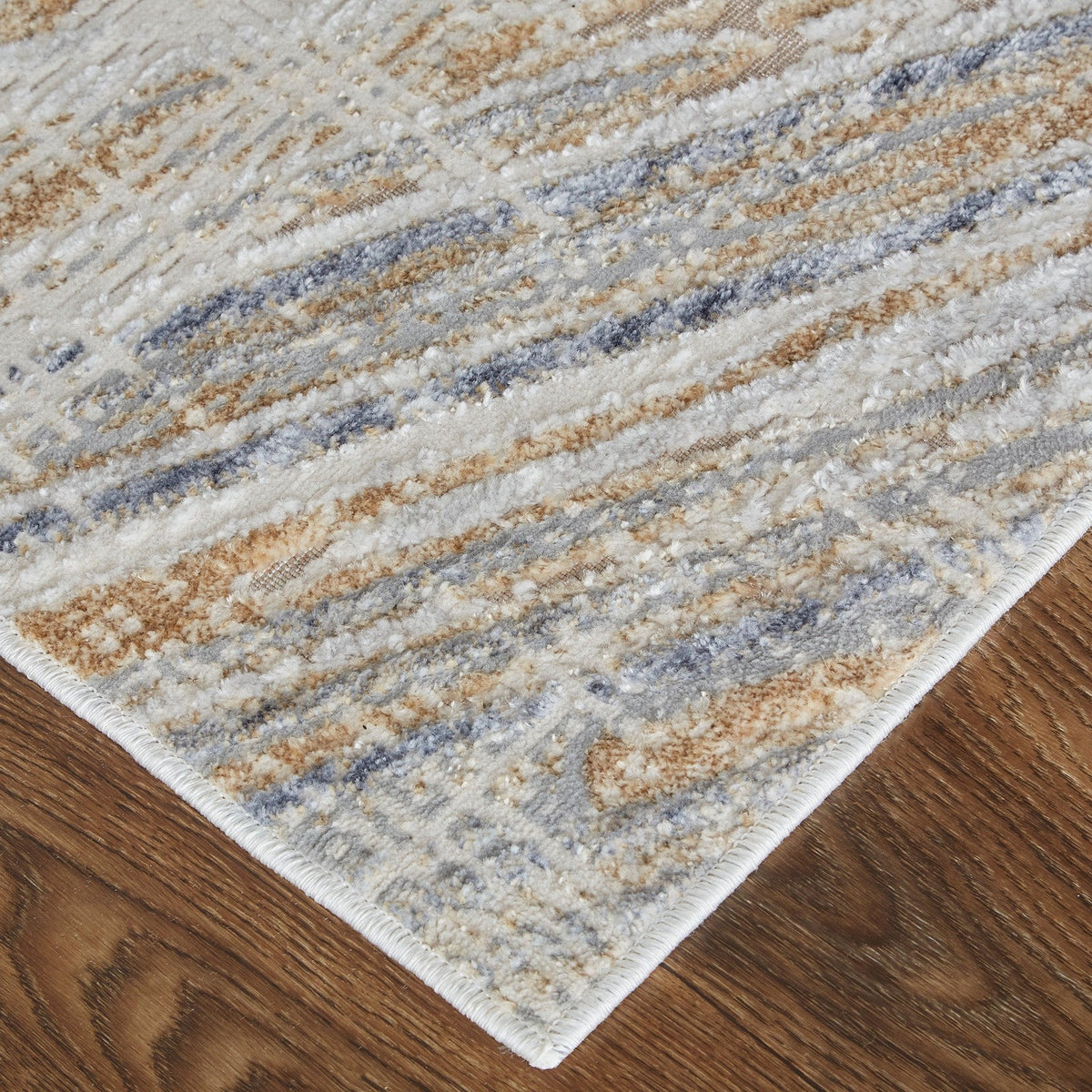 Feizy Laina 39G6F Transitional Abstract in Tan/Ivory/Gray