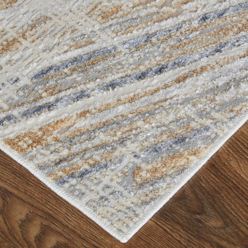 Feizy Laina 39G6F Transitional Abstract in Tan/Ivory/Gray