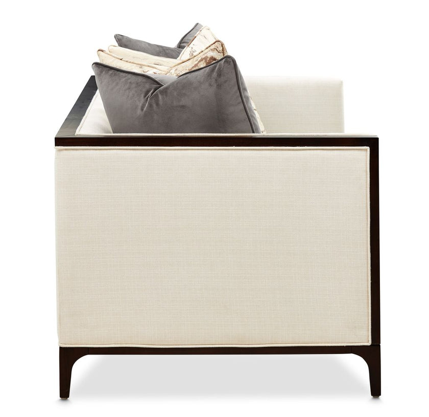Michael Amini Belmont Place Loveseat - Cream/Espresso