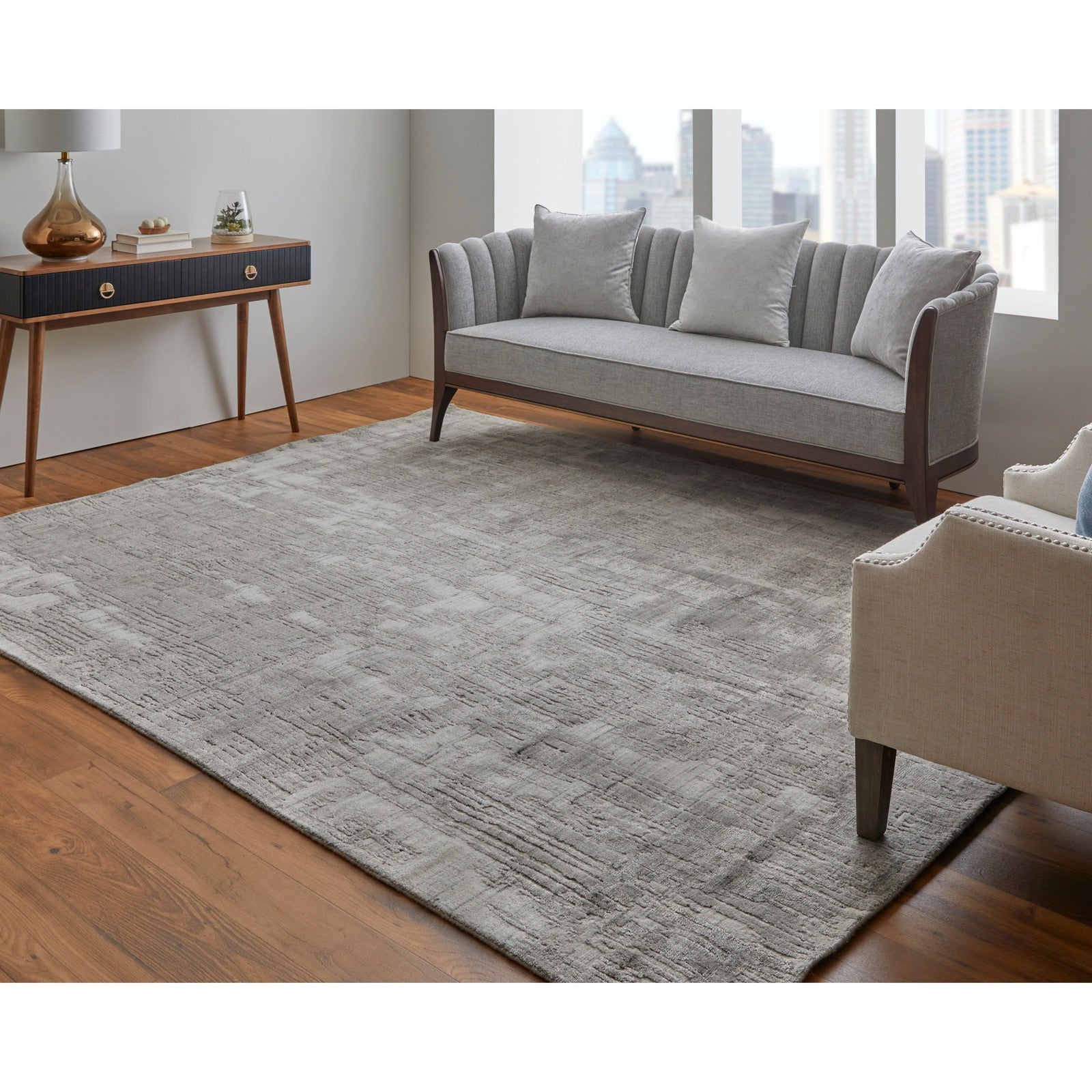 Feizy Eastfield 69AKF Modern Abstract in Gray/Ivory