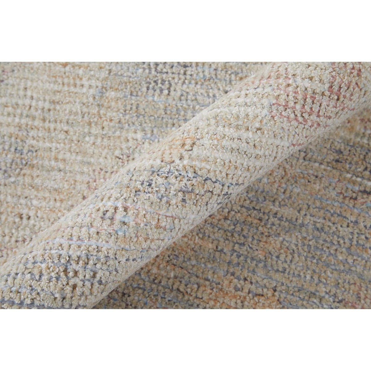 Feizy Caldwell 8976F Transitional Floral & Botanical Rug in Ivory/Tan/Blue