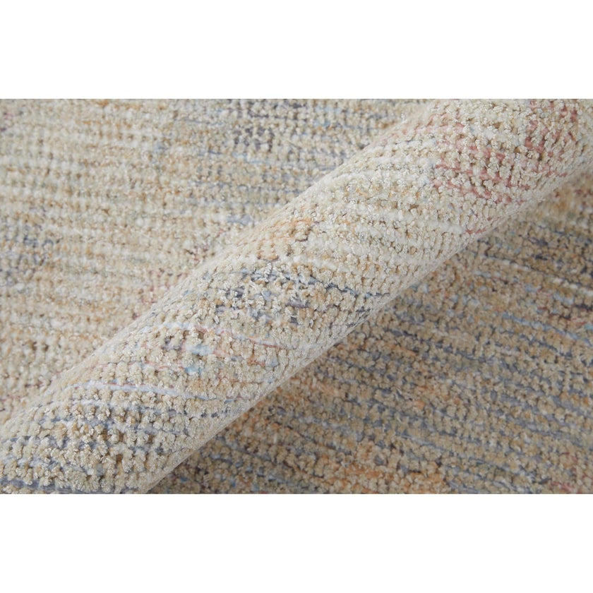 Feizy Caldwell 8976F Transitional Floral & Botanical Rug in Ivory/Tan/Blue