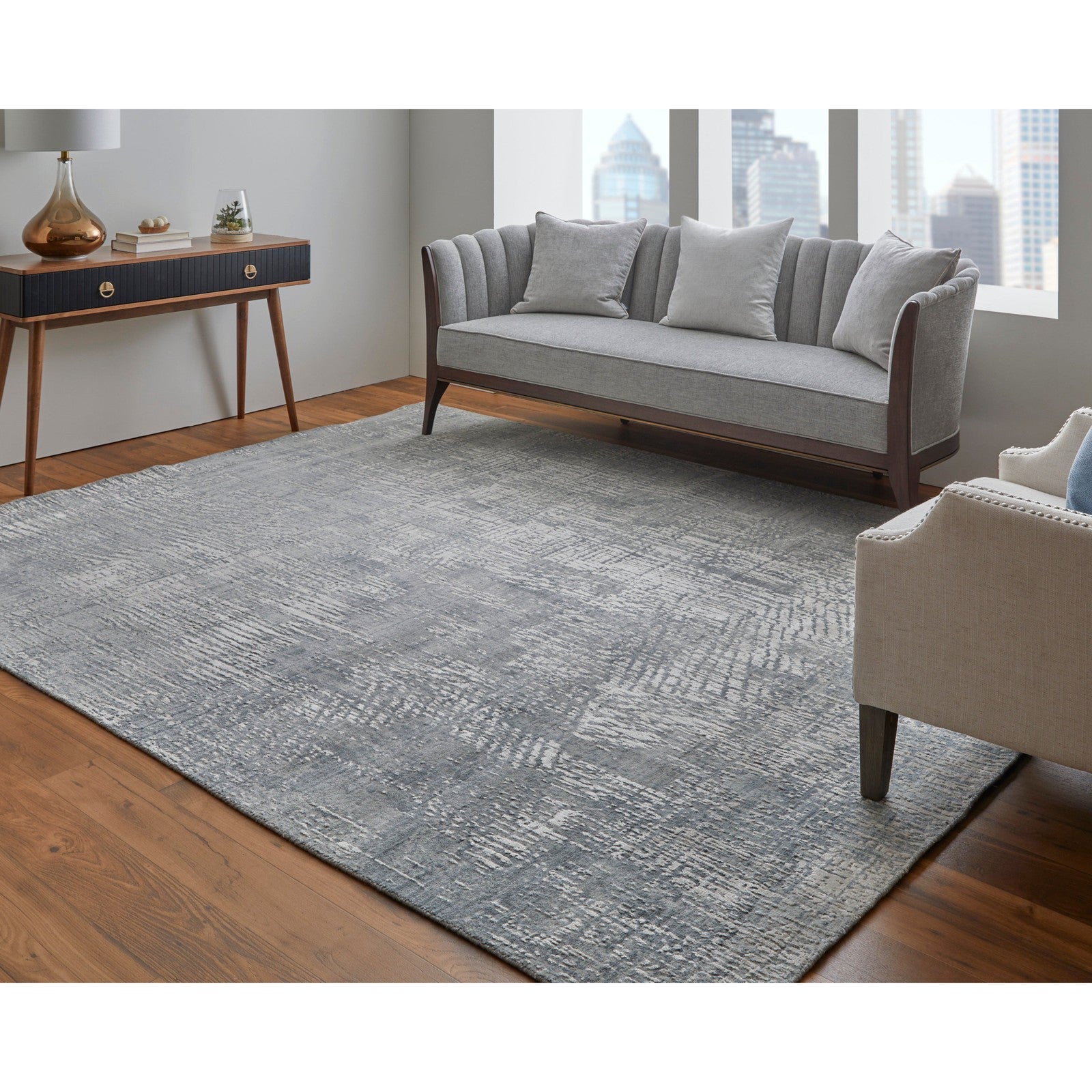 Feizy Eastfield 69A1F Modern Abstract in Gray
