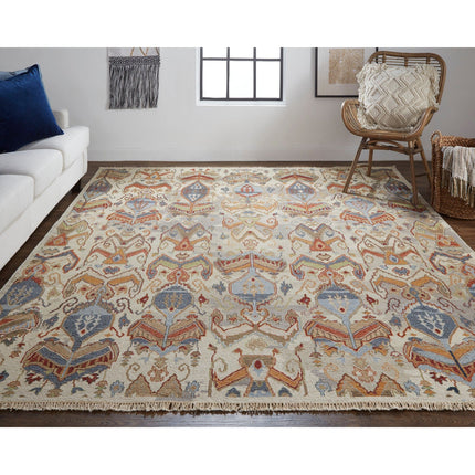 Feizy Leylan 0563F Transitional Ikat in Tan/Ivory/Orange