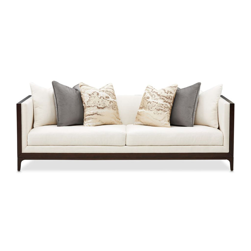 Michael Amini Belmont Place Sofa - Cream/Espresso
