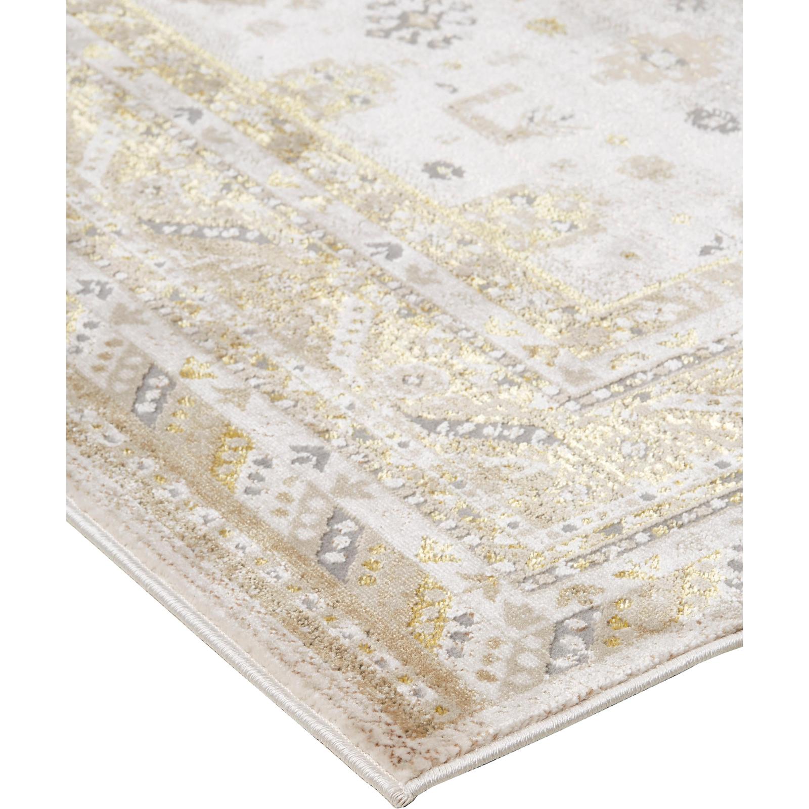Feizy Aura 3738F Modern Persian Rug in Gold/Ivory