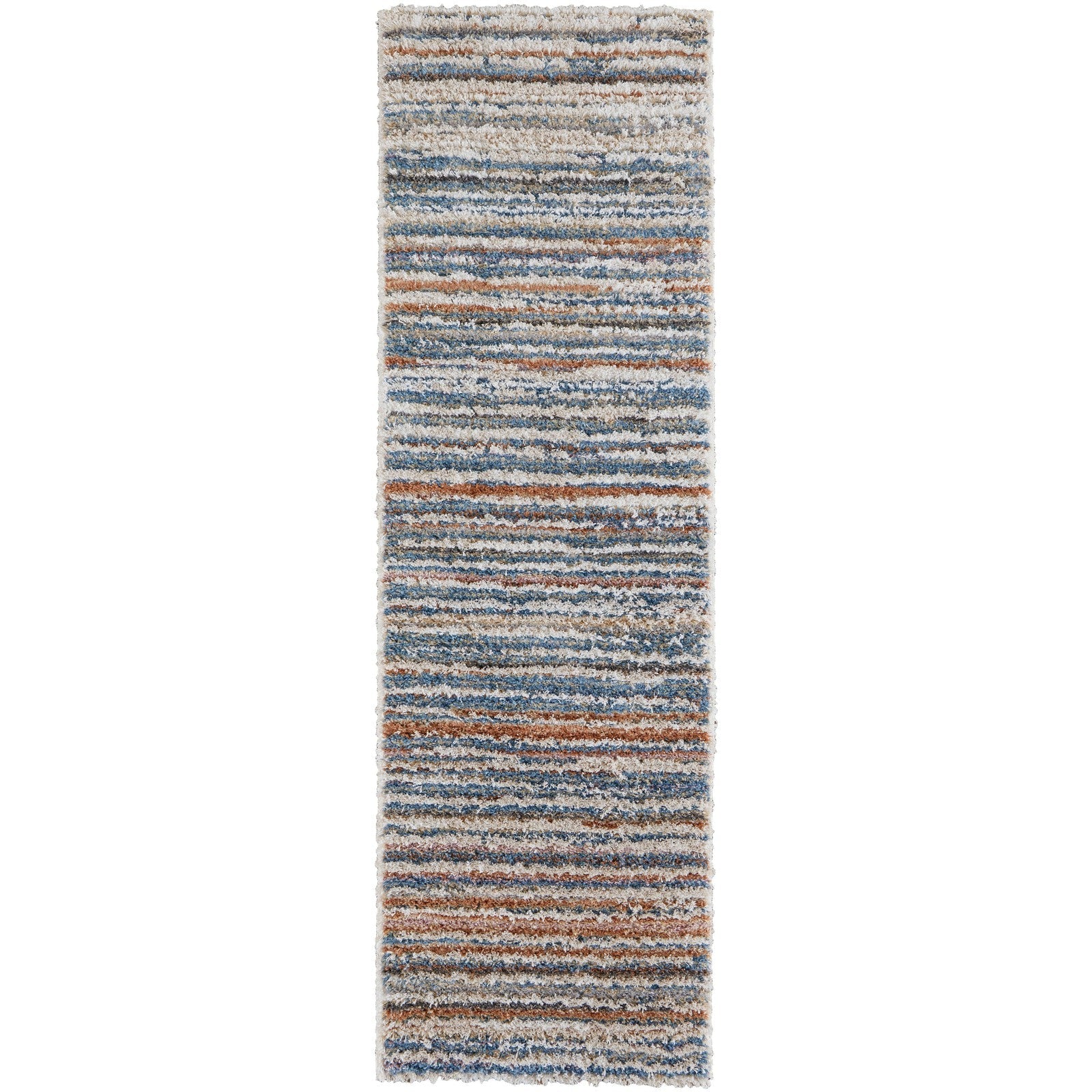 Feizy Mynka 39IEF Transitional Stripes in Ivory/Blue/Orange