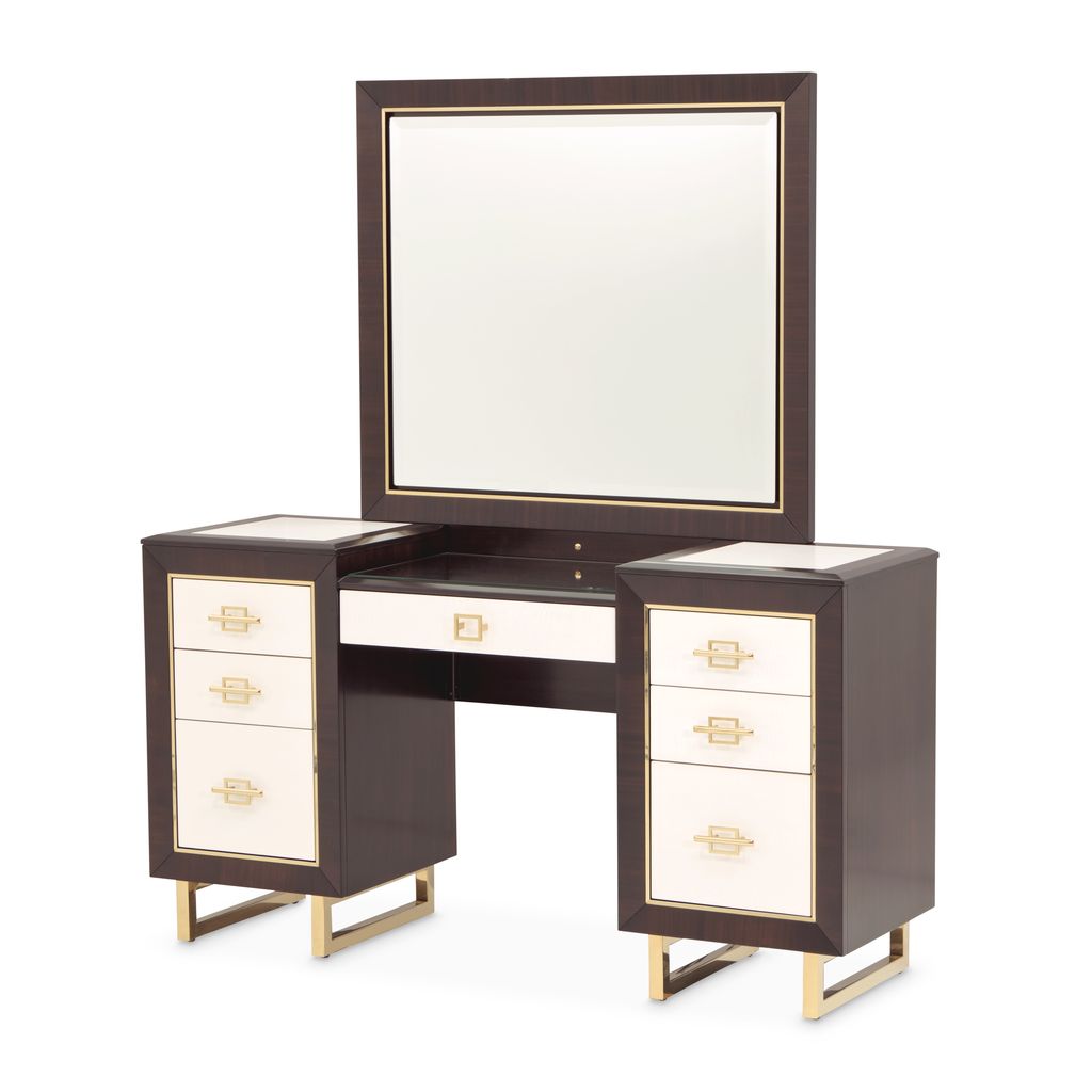 Michael Amini Belmont Place Vanity with Mirror - Espresso