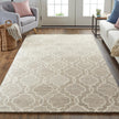 Feizy Belfort 8775F Transitional Trellis & Lattice Rug in Gray/Ivory