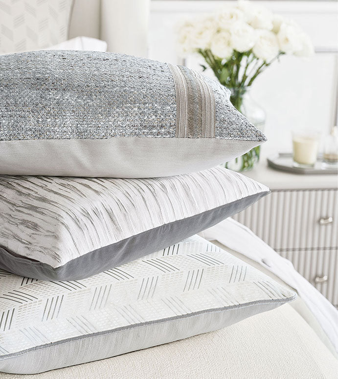 Eastern Accents Tilda Metallic Pearly White Decorative Pillow