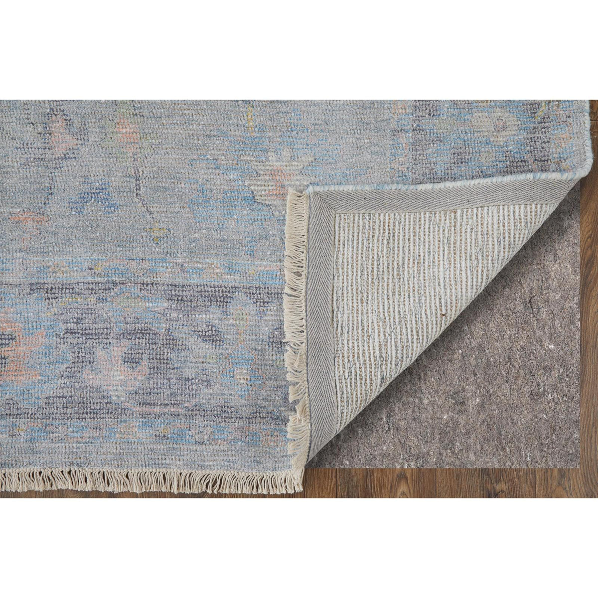 Feizy Caldwell 8979F Transitional Floral & Botanical Rug in Blue/Yellow/Orange