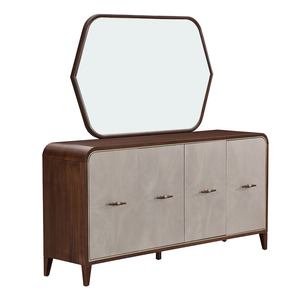 Michael Amini Houston Sideboard with Mirror - Walnut