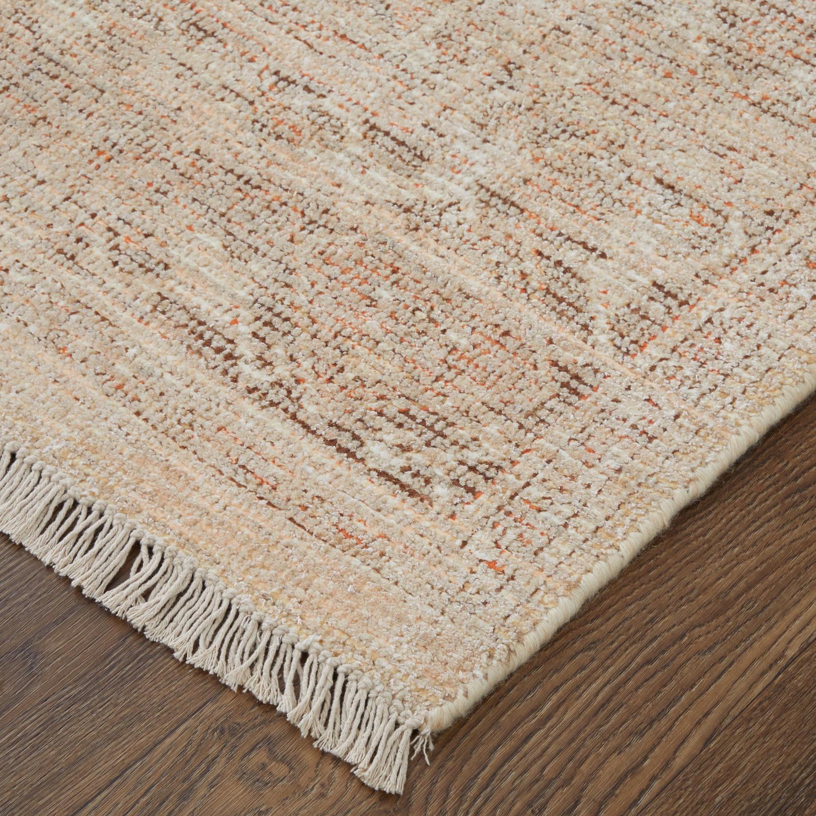 Feizy Caldwell 8977F Transitional Medallion Rug in Orange/Tan/Ivory
