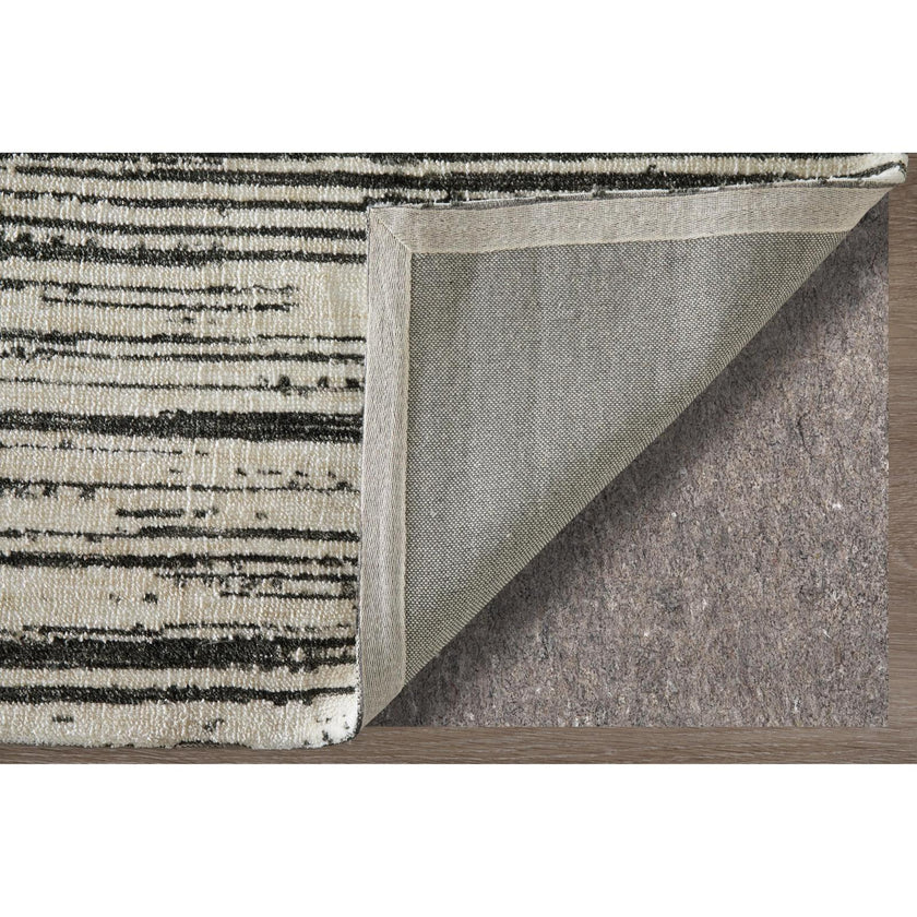 Feizy Colton 8A56F Modern Abstract Rug in Black/Ivory