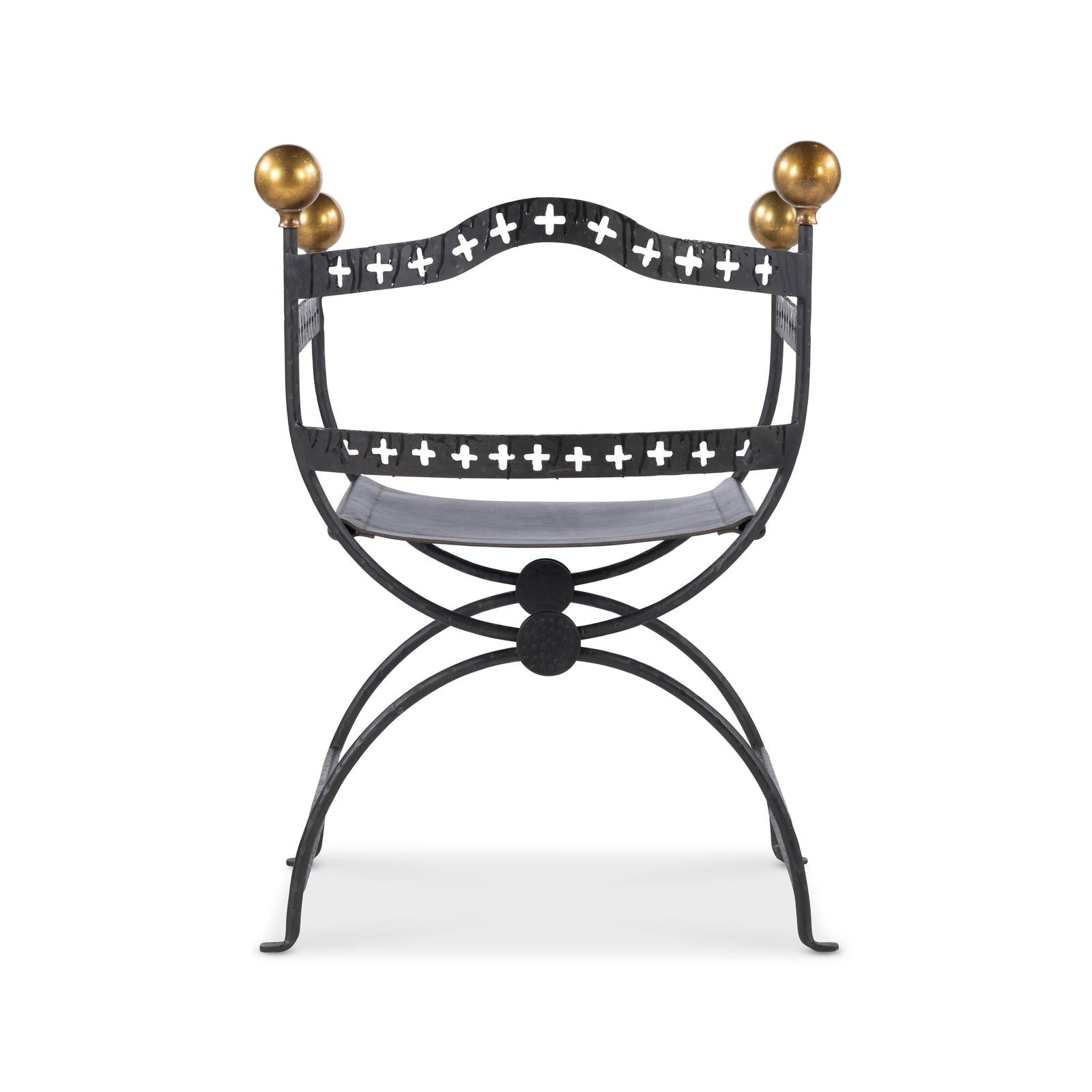 Century Furniture Tara Shaw Dante Iron Savonarola Chair
