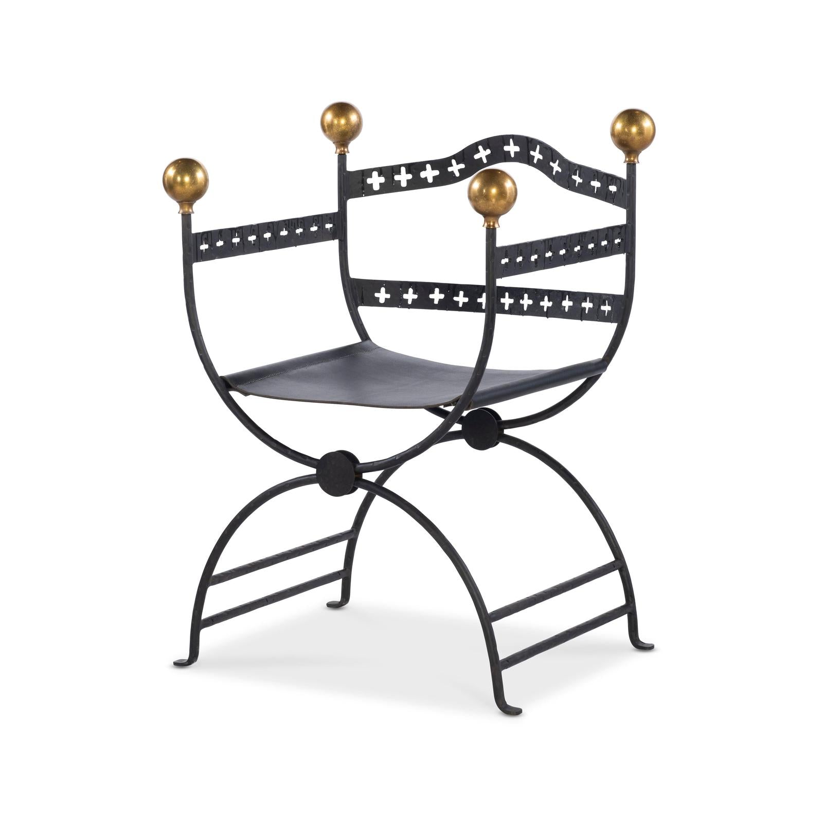 Century Furniture Tara Shaw Dante Iron Savonarola Chair