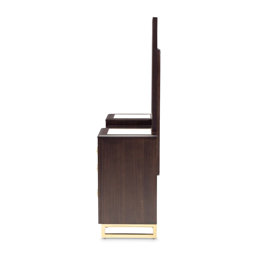 Michael Amini Belmont Place Vanity with Mirror - Espresso