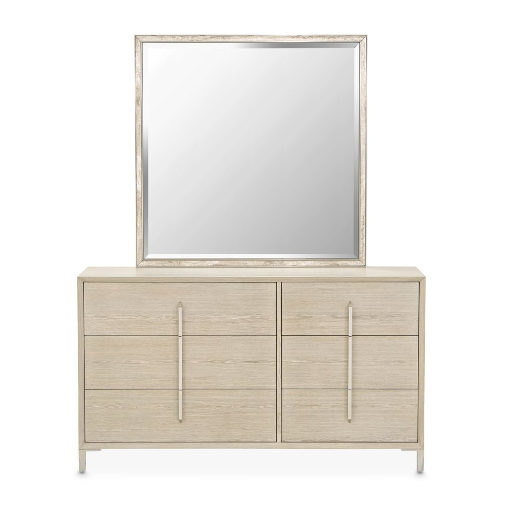 Michael Amini Lotus Bay Small Dresser with Mirror - Sand