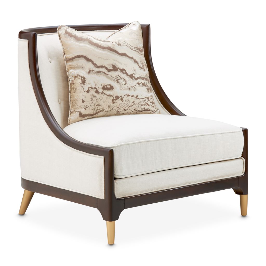 Michael Amini Belmont Place Accent Chair - Cream/Espresso