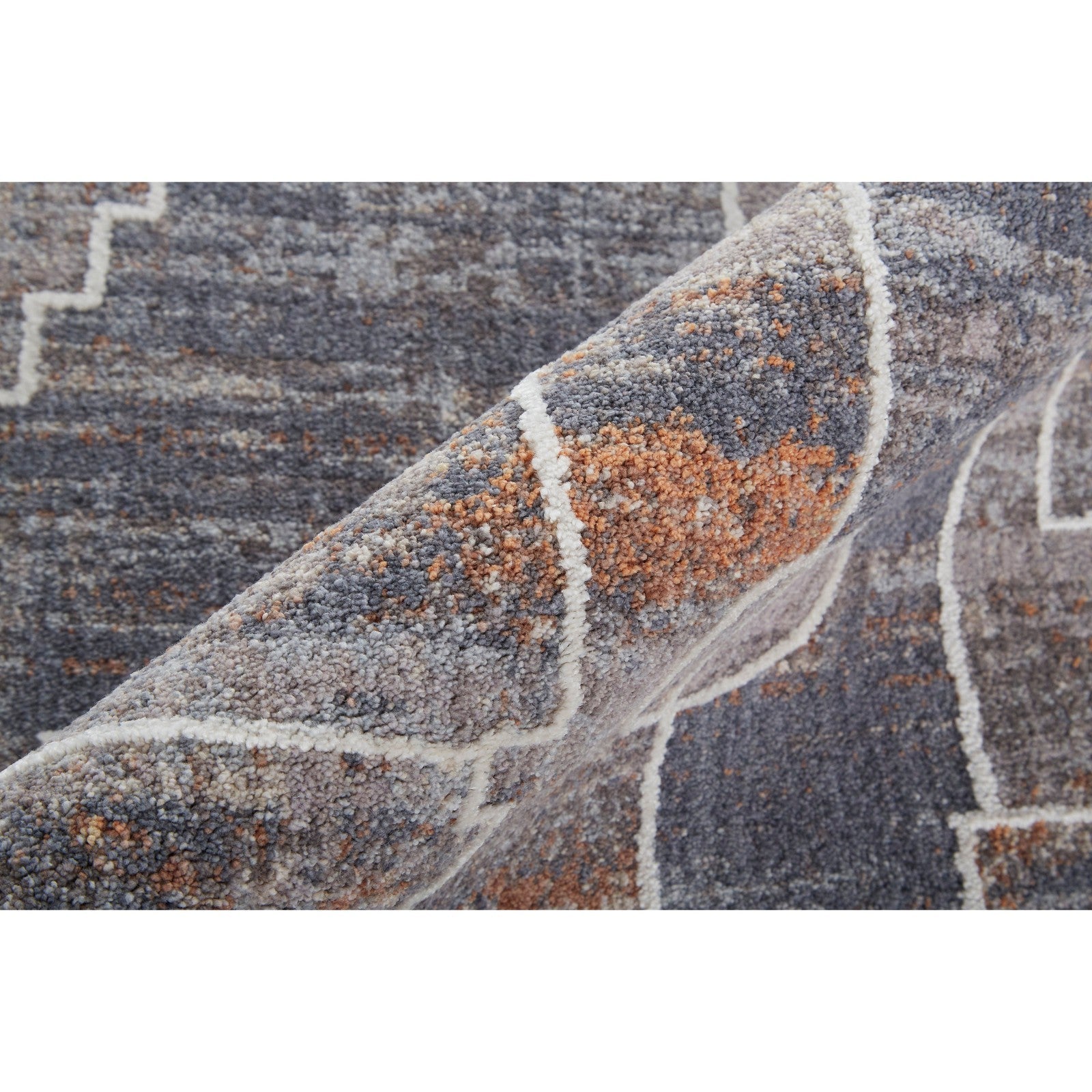 Feizy Francisco 39D4F Transitional Abstract in Blue/Gray/Orange