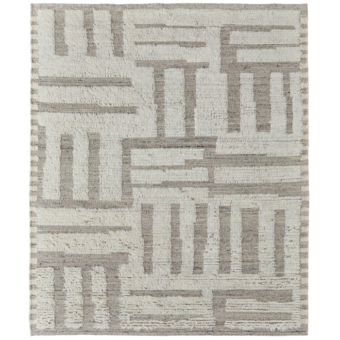 Feizy Ashby 8909F Transitional Geometric Rug in Gray/Ivory