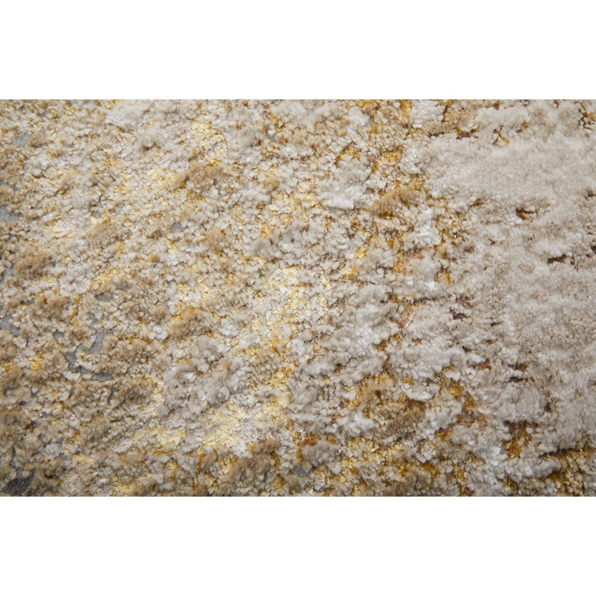 Feizy Aura 39LNF Modern Abstract Rug in Ivory/Brown/Gray