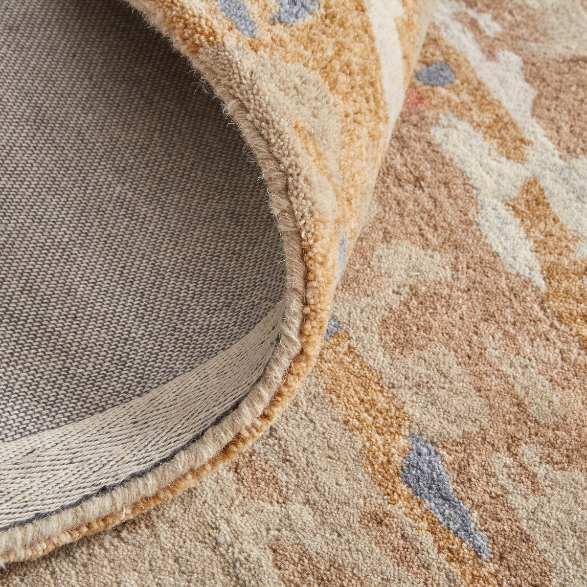 Feizy Everley 8644F Modern Abstract in Tan/Blue