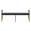 Danica Bamboo Style Upholstered Wood Bench