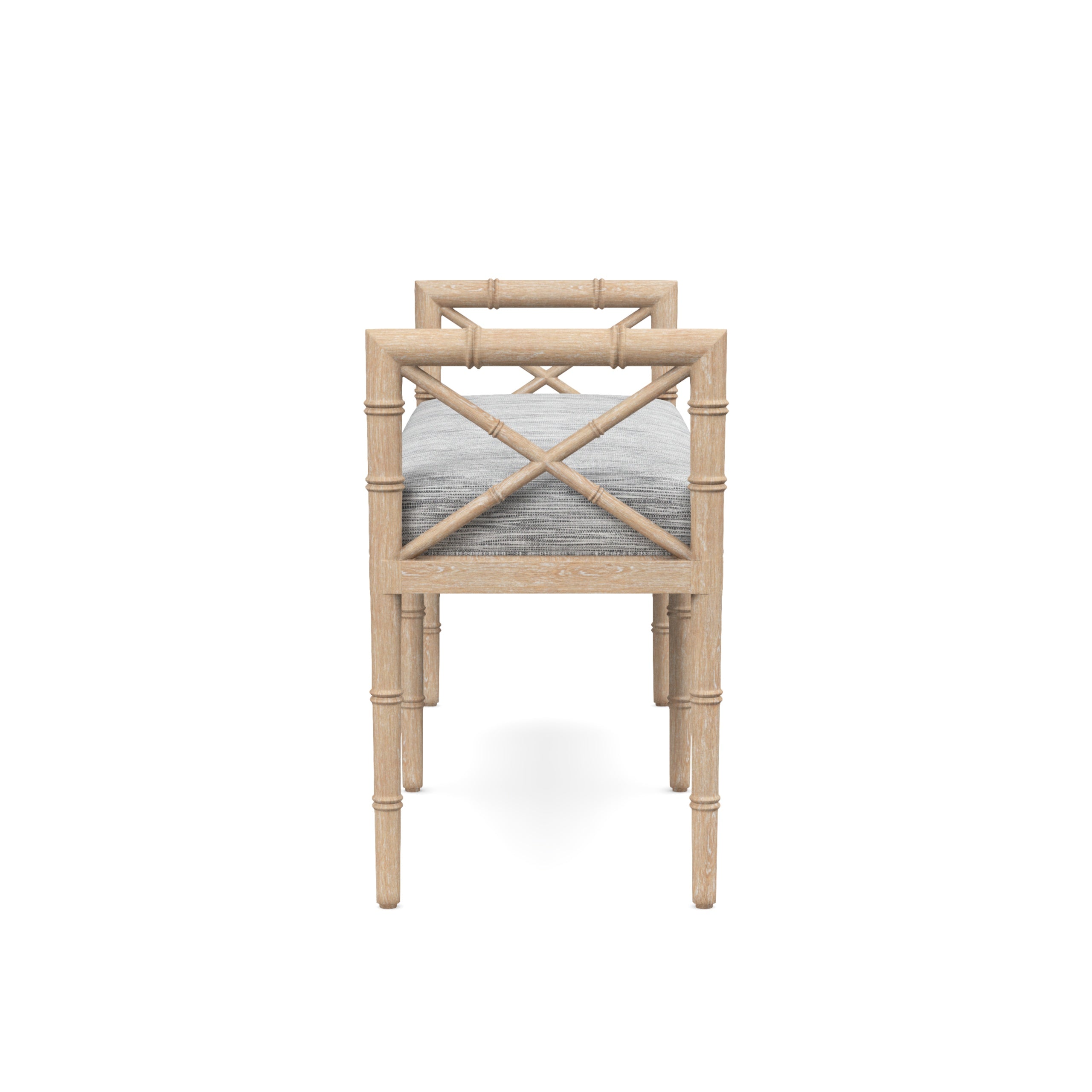 Danica Bamboo Style Upholstered Wood Bench