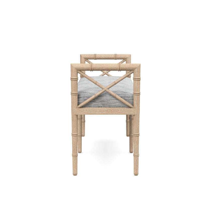 Danica Bamboo Style Upholstered Wood Bench