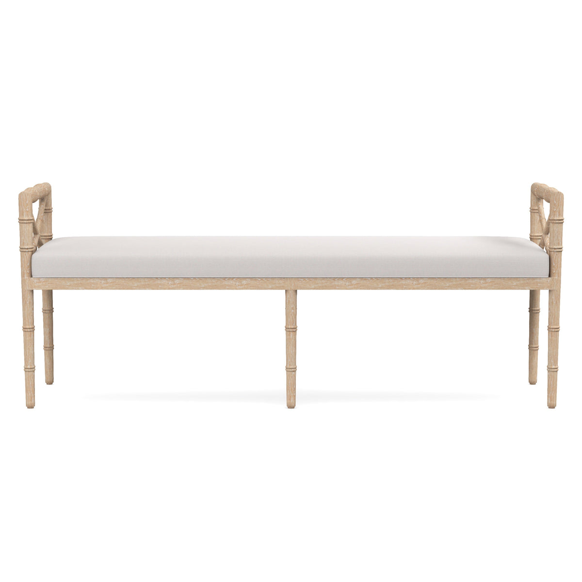 Danica Bamboo Style Upholstered Wood Bench