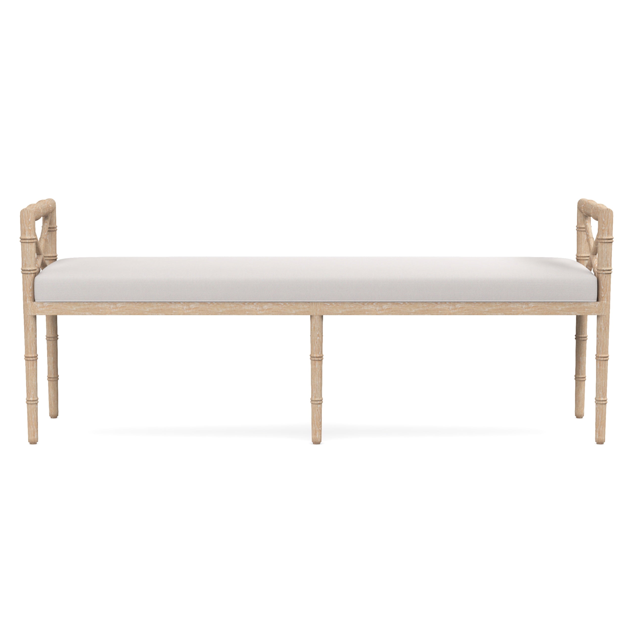 Danica Bamboo Style Upholstered Wood Bench
