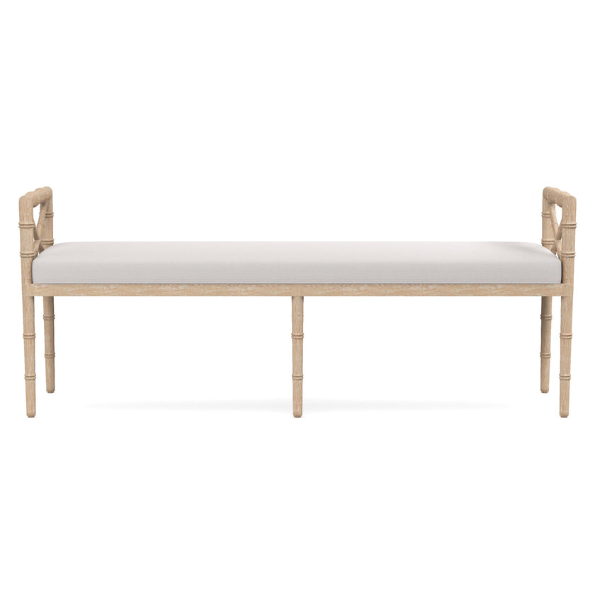 Danica Bamboo Style Upholstered Wood Bench