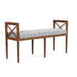 Danica Bamboo Style Upholstered Wood Bench
