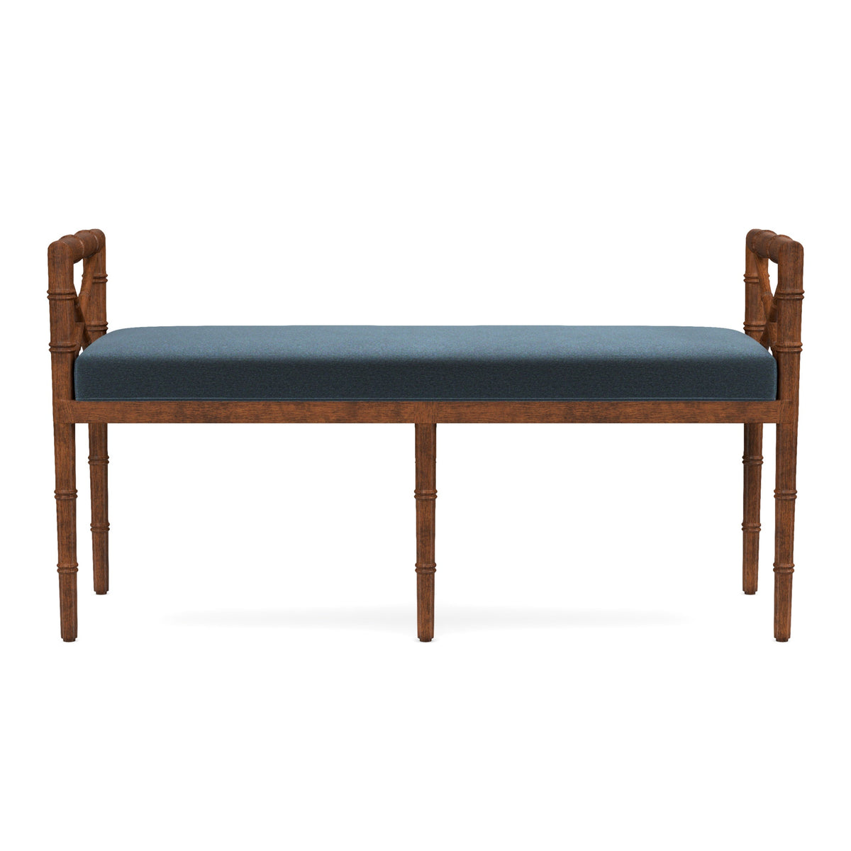 Danica Bamboo Style Upholstered Wood Bench