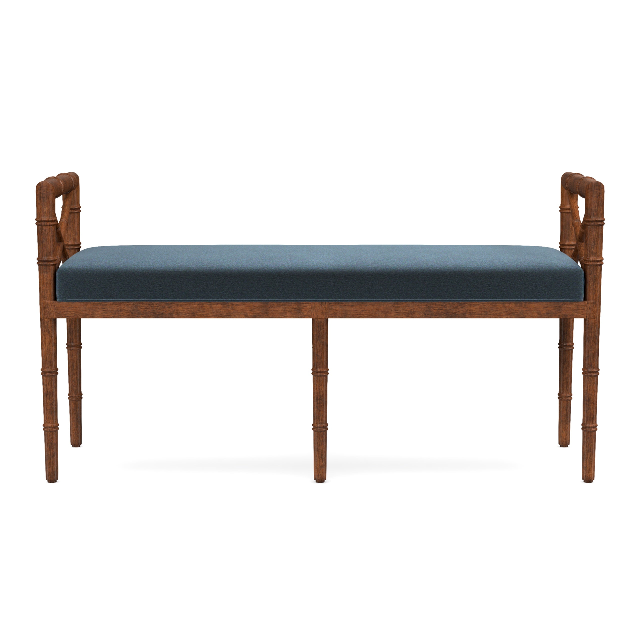 Danica Bamboo Style Upholstered Wood Bench