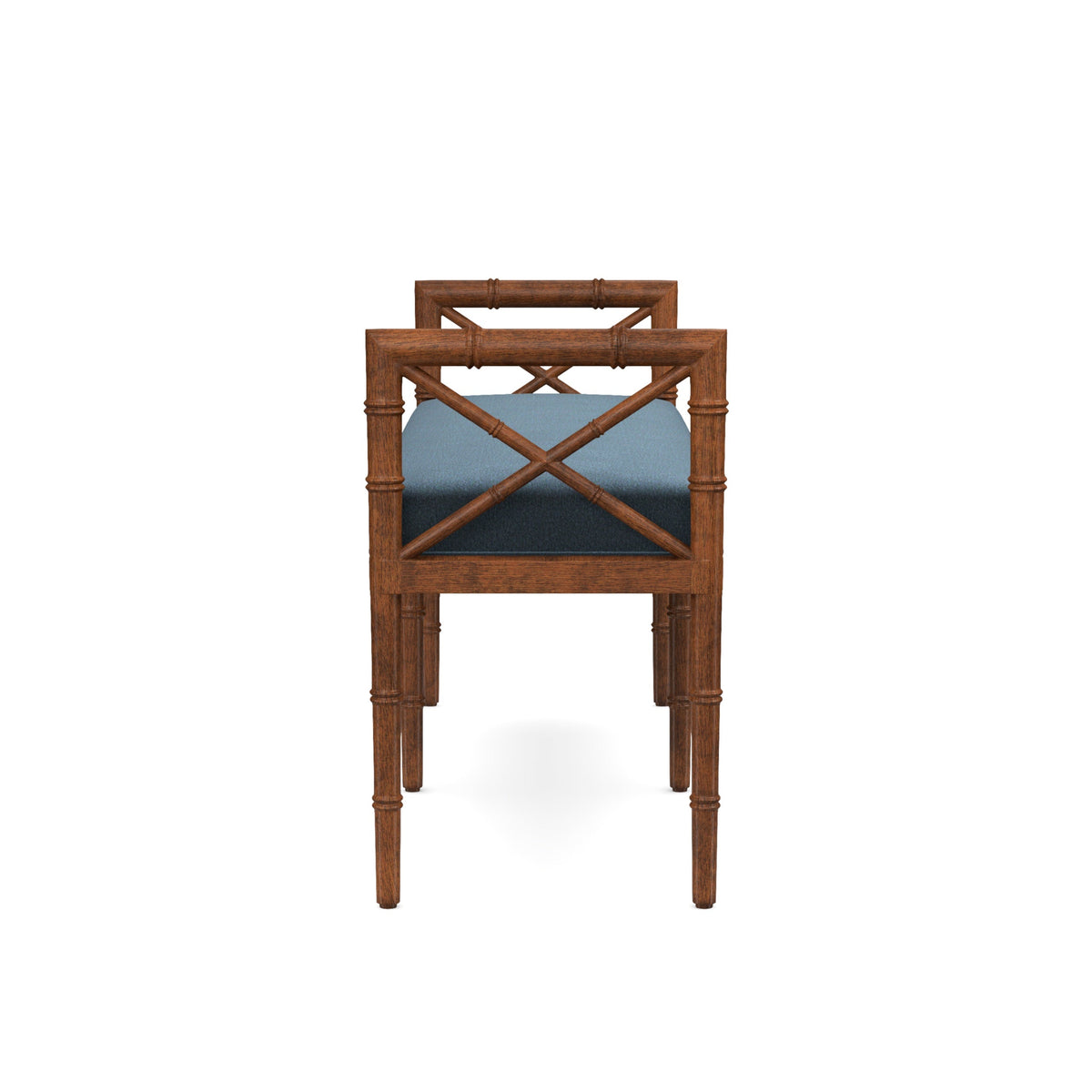 Danica Bamboo Style Upholstered Wood Bench