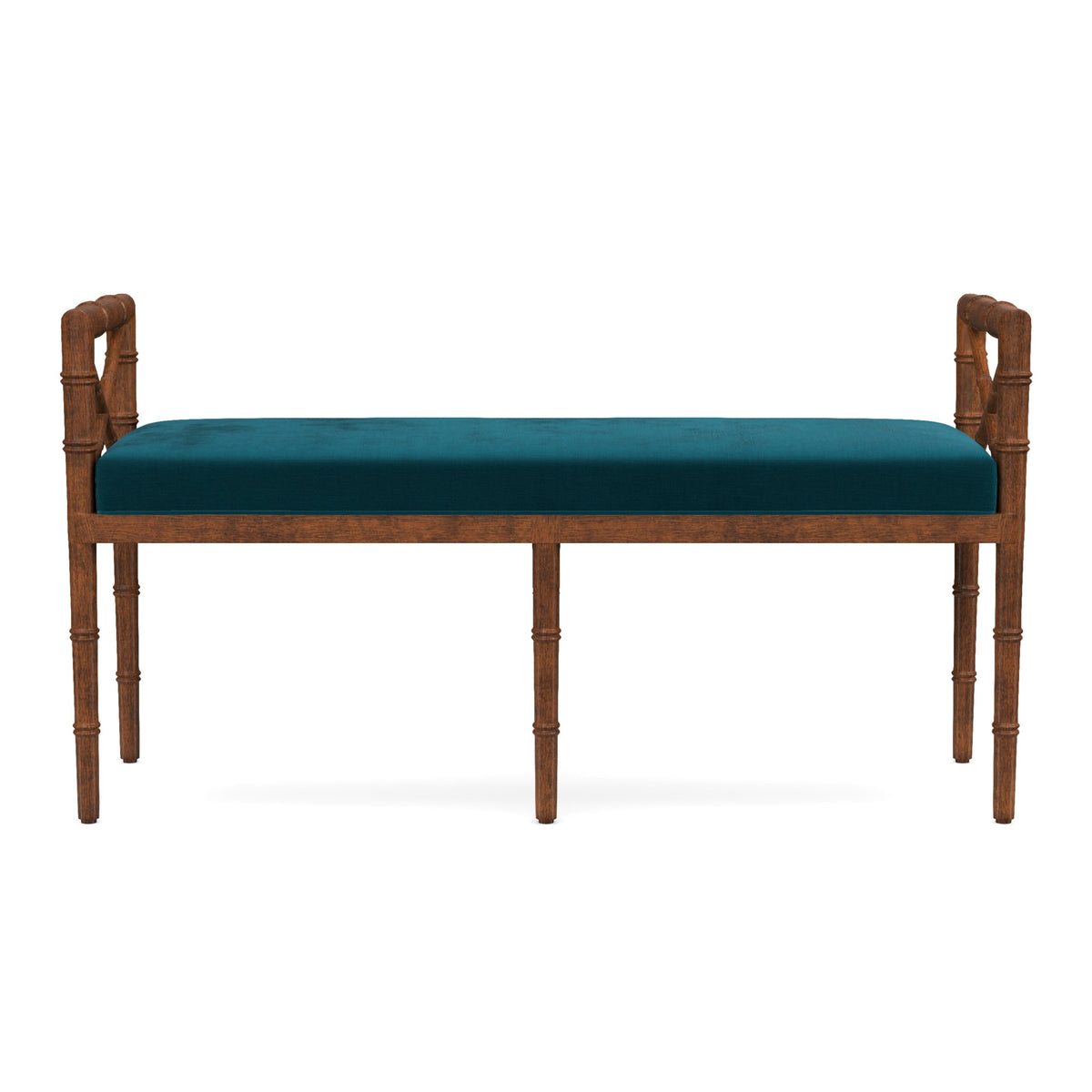Danica Bamboo Style Upholstered Wood Bench