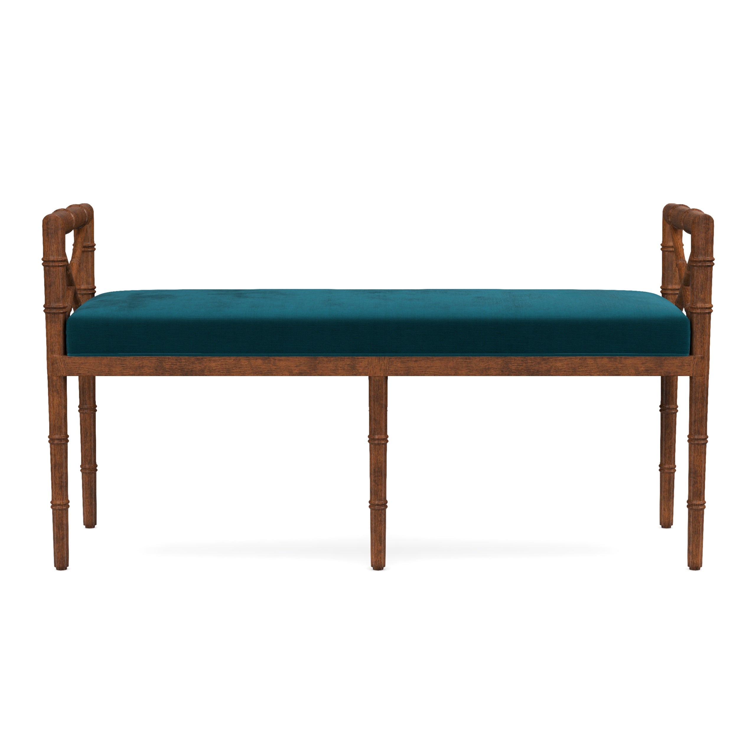 Danica Bamboo Style Upholstered Wood Bench