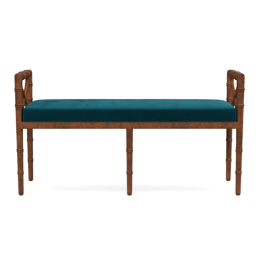 Danica Bamboo Style Upholstered Wood Bench