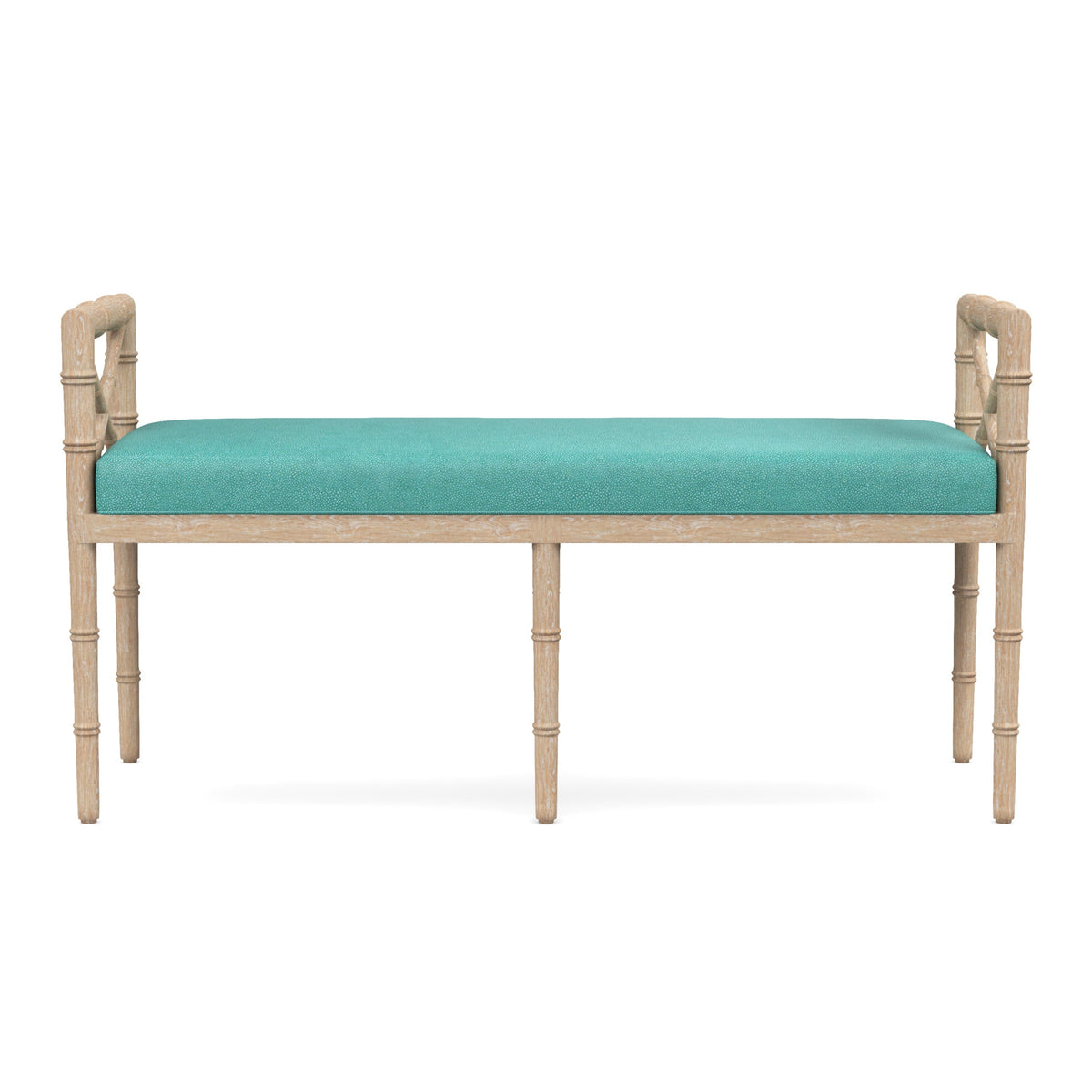 Danica Bamboo Style Upholstered Wood Bench
